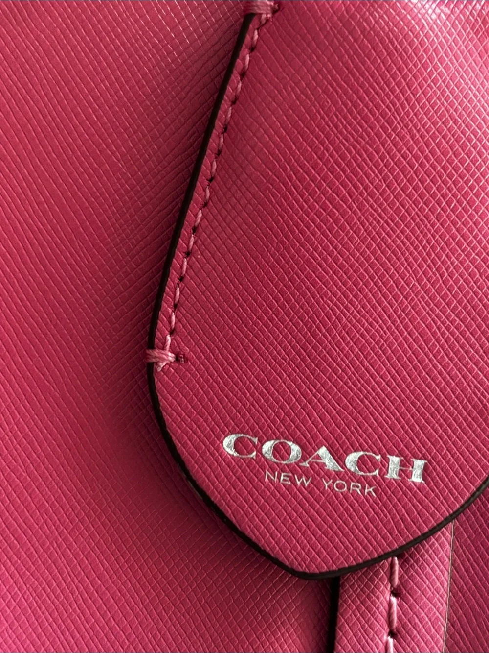 COACH Peyton Cora Domed Satchel in Pink Saffiano Leather